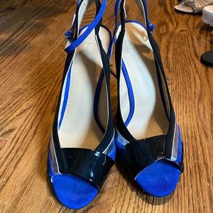 GX Gwen stefani color block peep toe sling backs